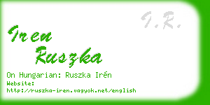 iren ruszka business card